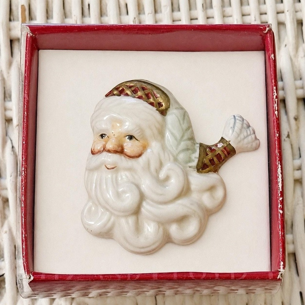 VTG Fitz and Floyd Candleramics Santa Candle Pin - Designed for Wicks n Sticks